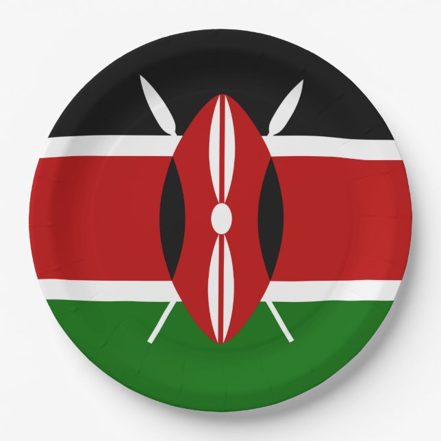 Kenyan Flag (Kenya) Paper Plates (Front)