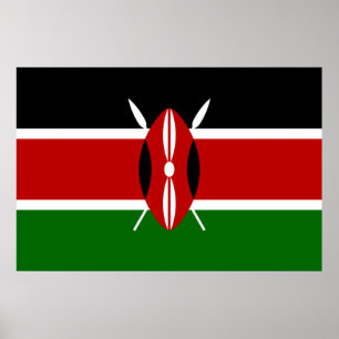 Kenyan Flag (Kenya) Poster