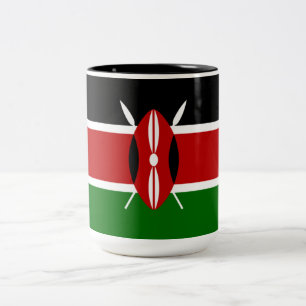 Kenyan Flag (Kenya) Two-Tone Coffee Mug