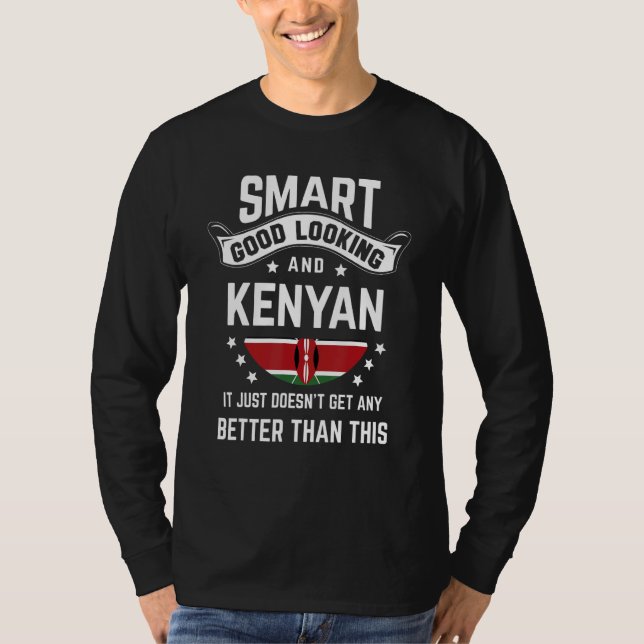 Kenyan Flag Native Pride  Kenya Kenyan Roots T-Shirt (Front)