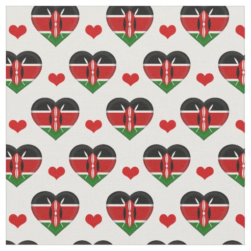 Kenyan Flag & Red Heart fashion Fabric /Kenya