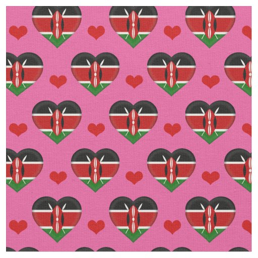Kenyan Flag & Red Heart fashion Fabric /Kenya