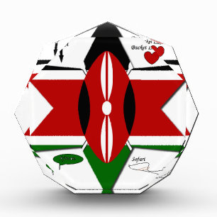 Kenyan Flag Safari Design: Bucket List Acrylic Award