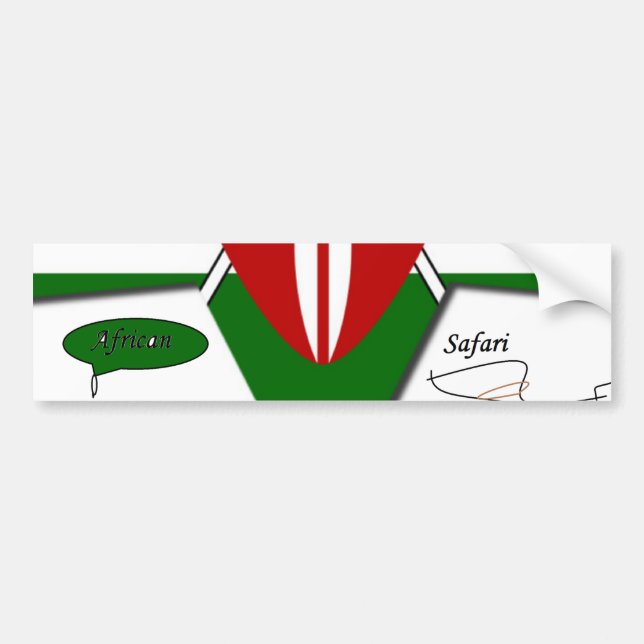 Kenyan Flag Safari Design: Bucket List Bumper Sticker (Front)