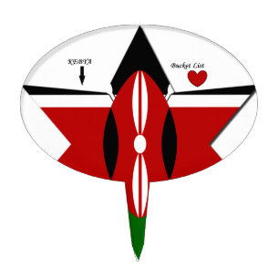 Kenyan Flag Safari Design: Bucket List Cake Topper
