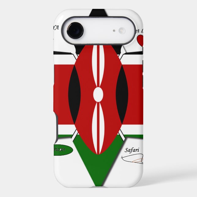 Kenyan Flag Safari Design: Bucket List Case-Mate iPhone Case (Back)