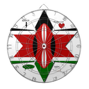 Kenyan Flag Safari Design: Bucket List Dart Board