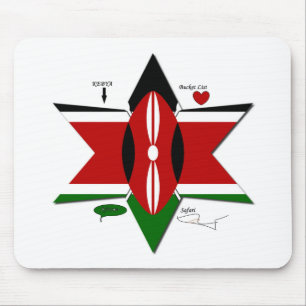 Kenyan Flag Safari Design: Bucket List Mouse Pad
