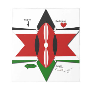 Kenyan Flag Safari Design: Bucket List Notepad