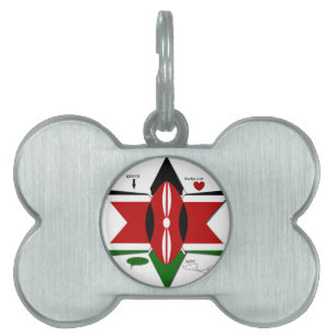 Kenyan Flag Safari Design: Bucket List Pet ID Tag