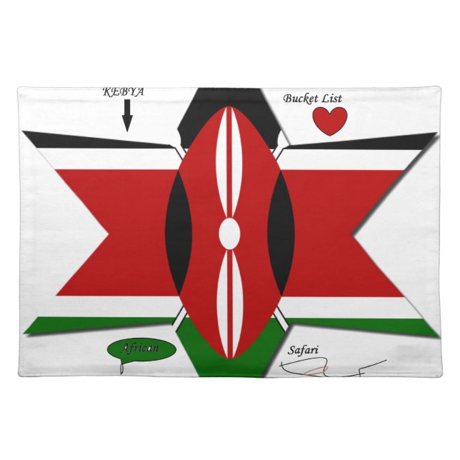 Kenyan Flag Safari Design: Bucket List Placemat (Front)