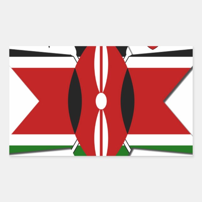 Kenyan Flag Safari Design: Bucket List Rectangular Sticker (Front)