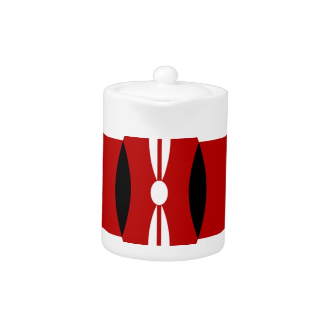 Kenyan Flag Safari Design: Bucket List Teapot (Front)
