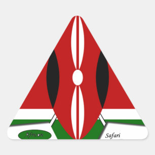 Kenyan Flag Safari Design: Bucket List Triangle Sticker