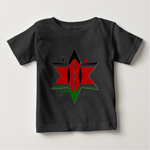 Kenyan Flag Safari: Star Design   Bucket List Idea Baby T-Shirt