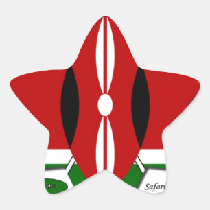 Kenyan Flag Safari: Star Design   Bucket List Idea Sticker