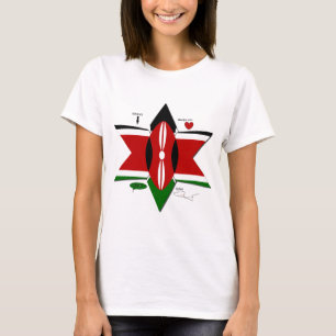 Kenyan Flag Safari: Star Design Bucket List Idea T-Shirt