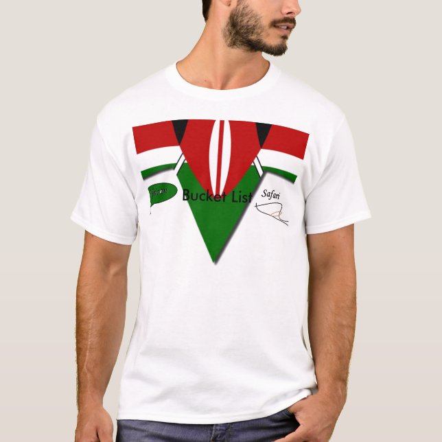 Kenyan Flag Safari: Star Design | Bucket List Idea T-Shirt (Front)