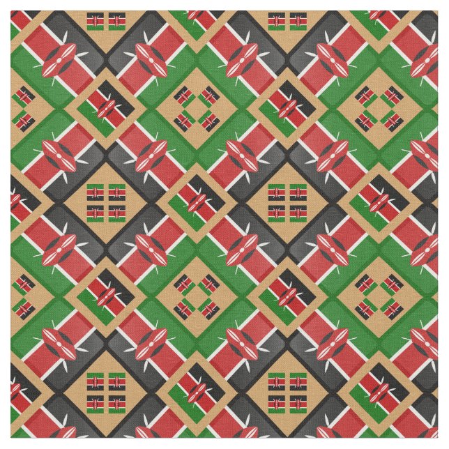 Kenyan Flag & Trendy Kenya Fabric fashion GLD (Close Up)