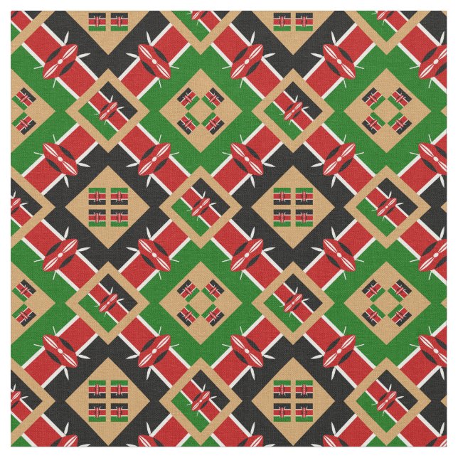 Kenyan Flag & Trendy Kenya Fabric fashion GLD (Close Up)