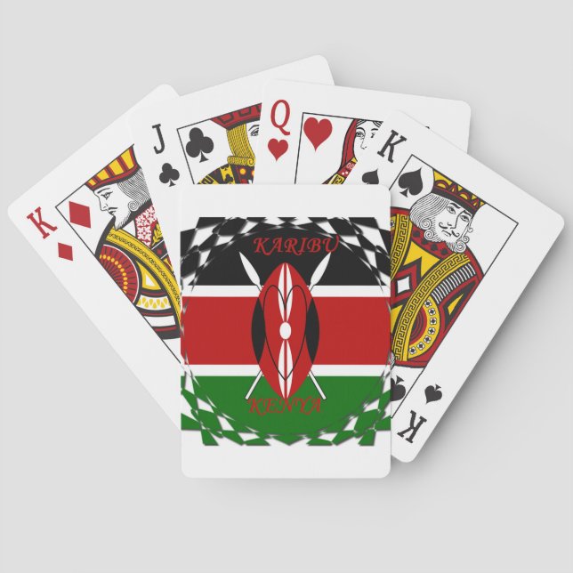 Kenyan Flag Unity: Tuko Pamoja Design Poker Cards (Back)