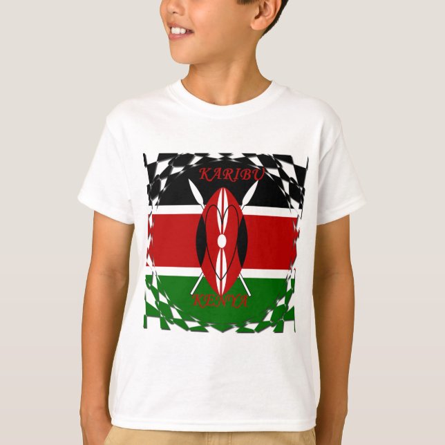 Kenyan Flag Unity: Tuko Pamoja Design T-Shirt (Front)