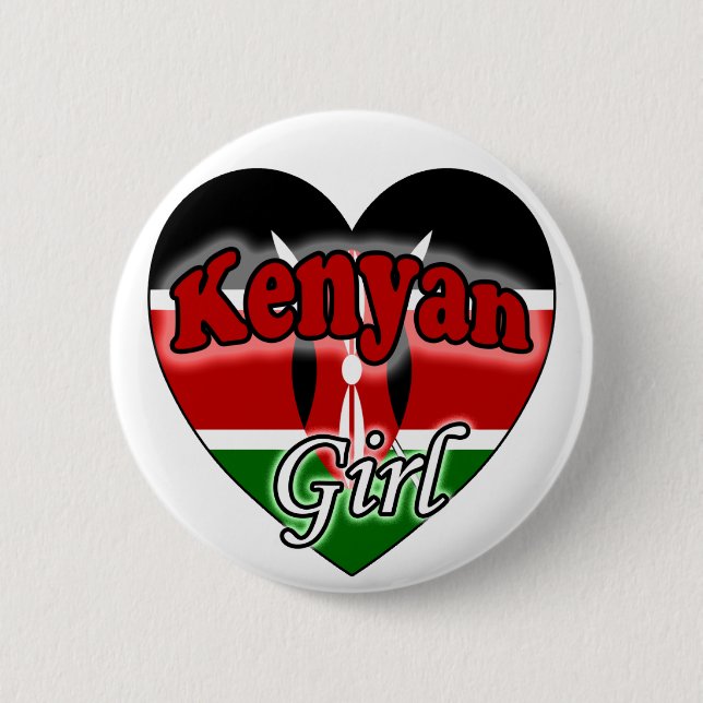 Kenyan Girl Pinback Button (Front)
