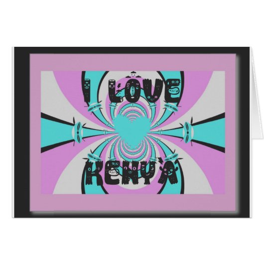 Kenyan Heart Art: I Love Kenya Cards (Front Horizontal)