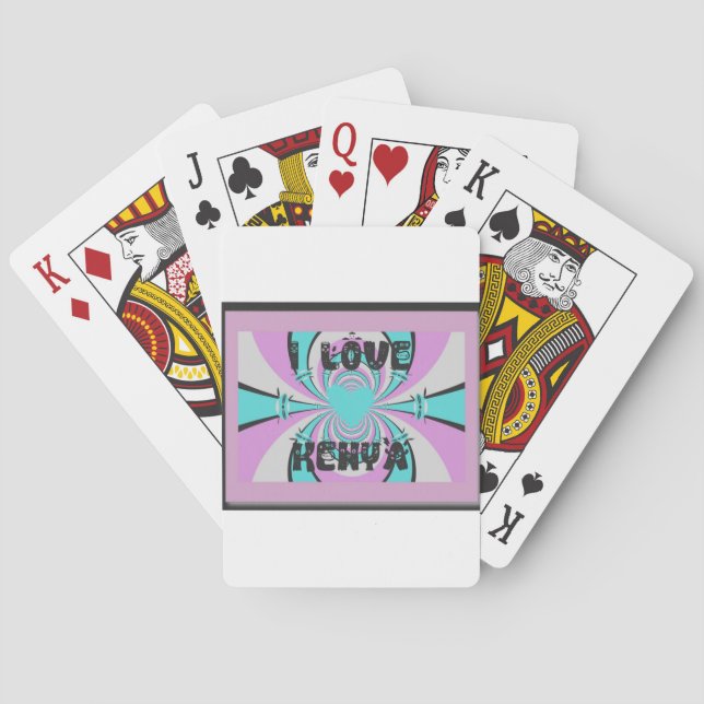 Kenyan Heart Art: I Love Kenya Poker Cards (Back)