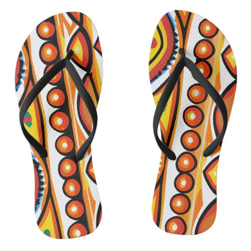 Kenyan_Inspired Colorful Pattern Flip Flop Sandals