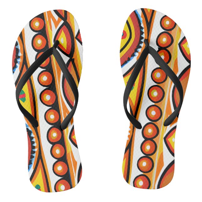 Kenyan-Inspired Colorful Pattern Flip Flop Sandals (Footbed)