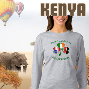 Kenyan Irish American Flags Shamrock Personalized T-Shirt
