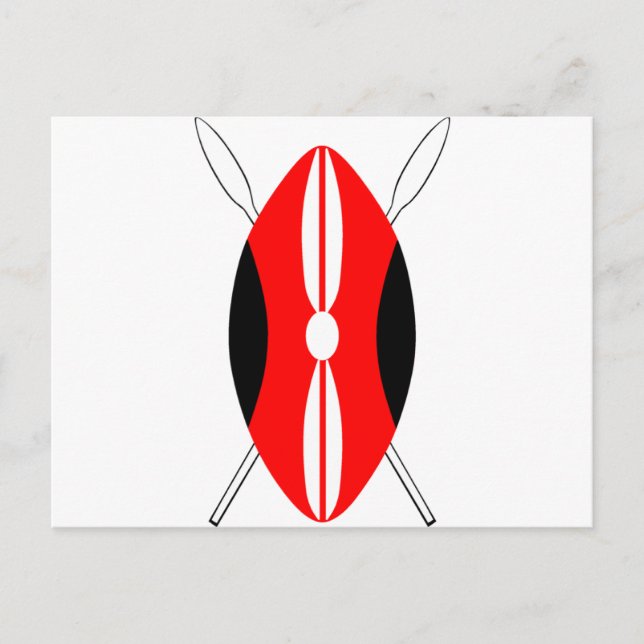 Kenyan Maasai Shield Postcard (Front)