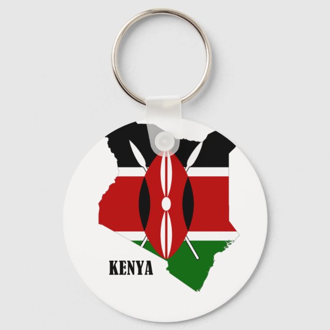 Kenyan Map and Flag Keychain (Front)