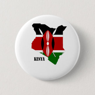 Kenyan Map and Flag Pinback Button