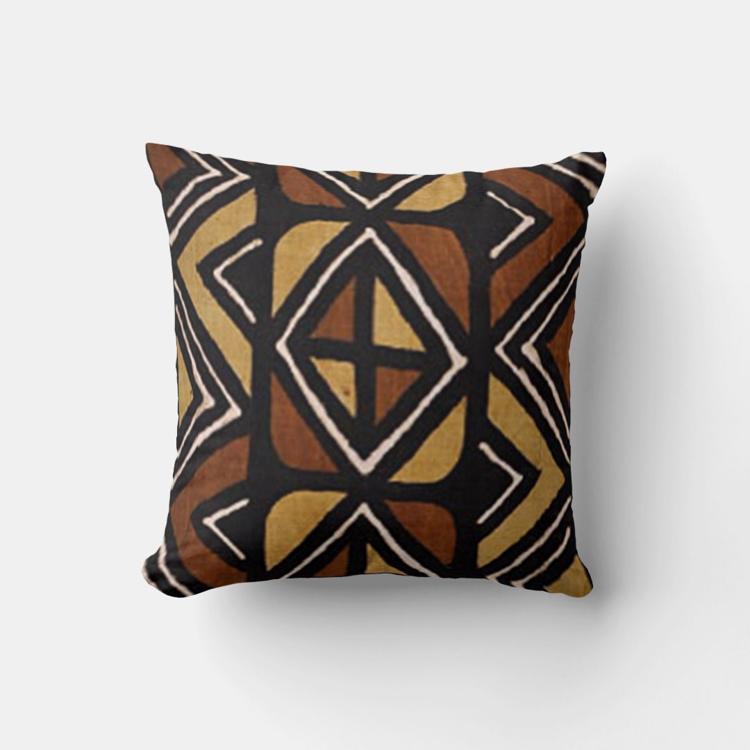 Kenyan Mud Cloth Pattern 2 Pillow Zazzle
