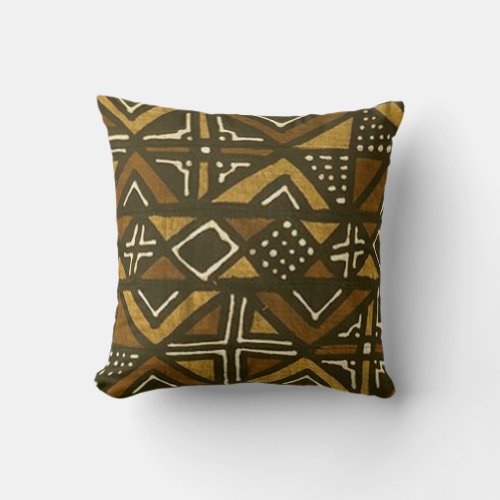 Kenyan Mud Cloth Pattern Pillow