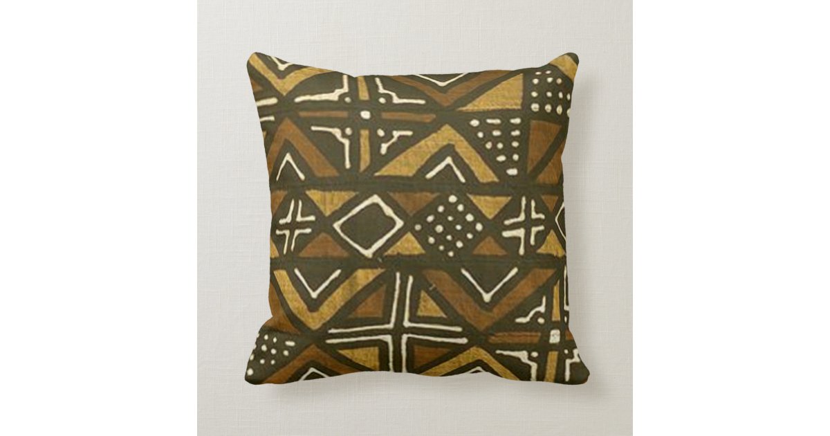 Kenyan Mud Cloth Pattern Pillow | Zazzle.com