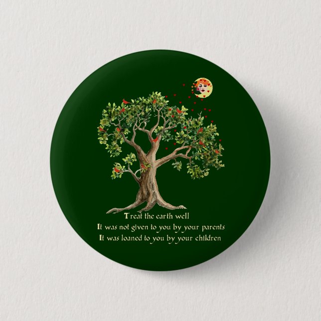 Kenyan Nature Proverb Button (Front)