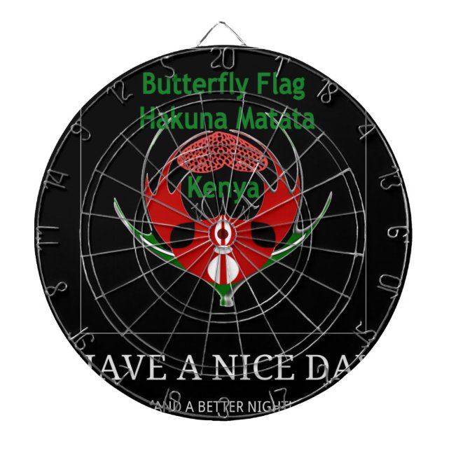 Kenyan Shield Design: Butterfly Flag.  Dartboard (Front)