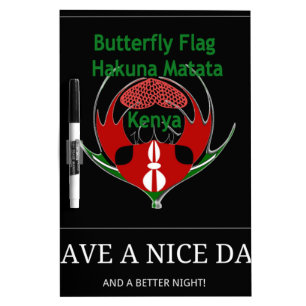 Kenyan Shield Design: Butterfly Flag.  Dry-Erase Board