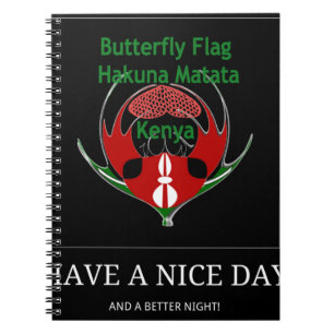Kenyan Shield Design: Butterfly Flag.  Notebook