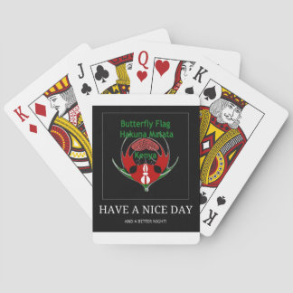 Kenyan Shield Design: Butterfly Flag.  Poker Cards