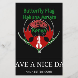 Kenyan Shield Design: Butterfly Flag. Stationery