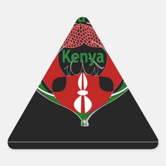 Kenyan Shield Design: Butterfly Flag.  Triangle Sticker (Front)