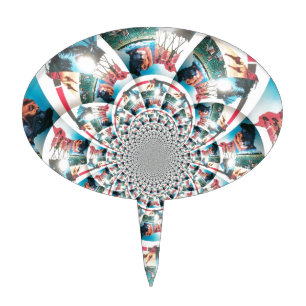 Kenyan Tapestry Kaleidoscope Art Print Cake Topper