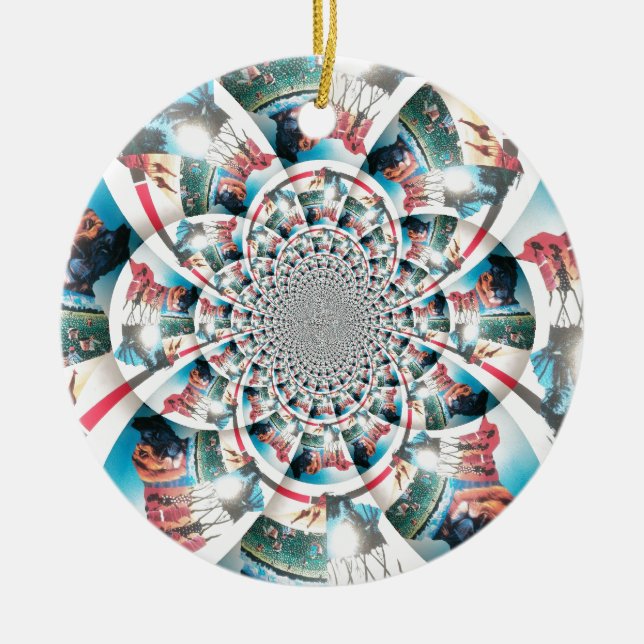 Kenyan Tapestry Kaleidoscope Art Print Ceramic Ornament (Front)