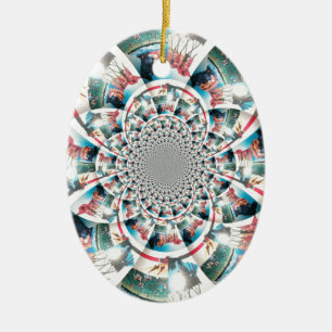 Kenyan Tapestry Kaleidoscope Art Print Ceramic Ornament