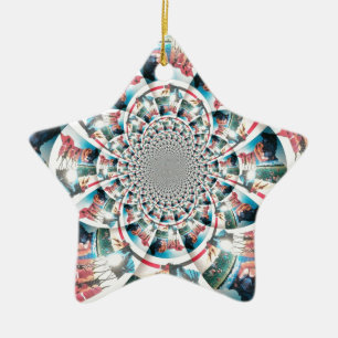Kenyan Tapestry Kaleidoscope Art Print Ceramic Ornament