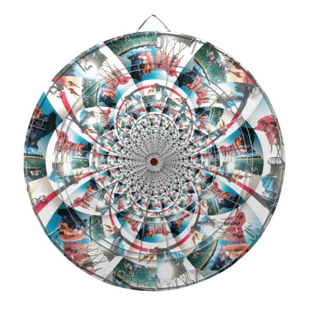Kenyan Tapestry Kaleidoscope Art Print Dart Board (Front)
